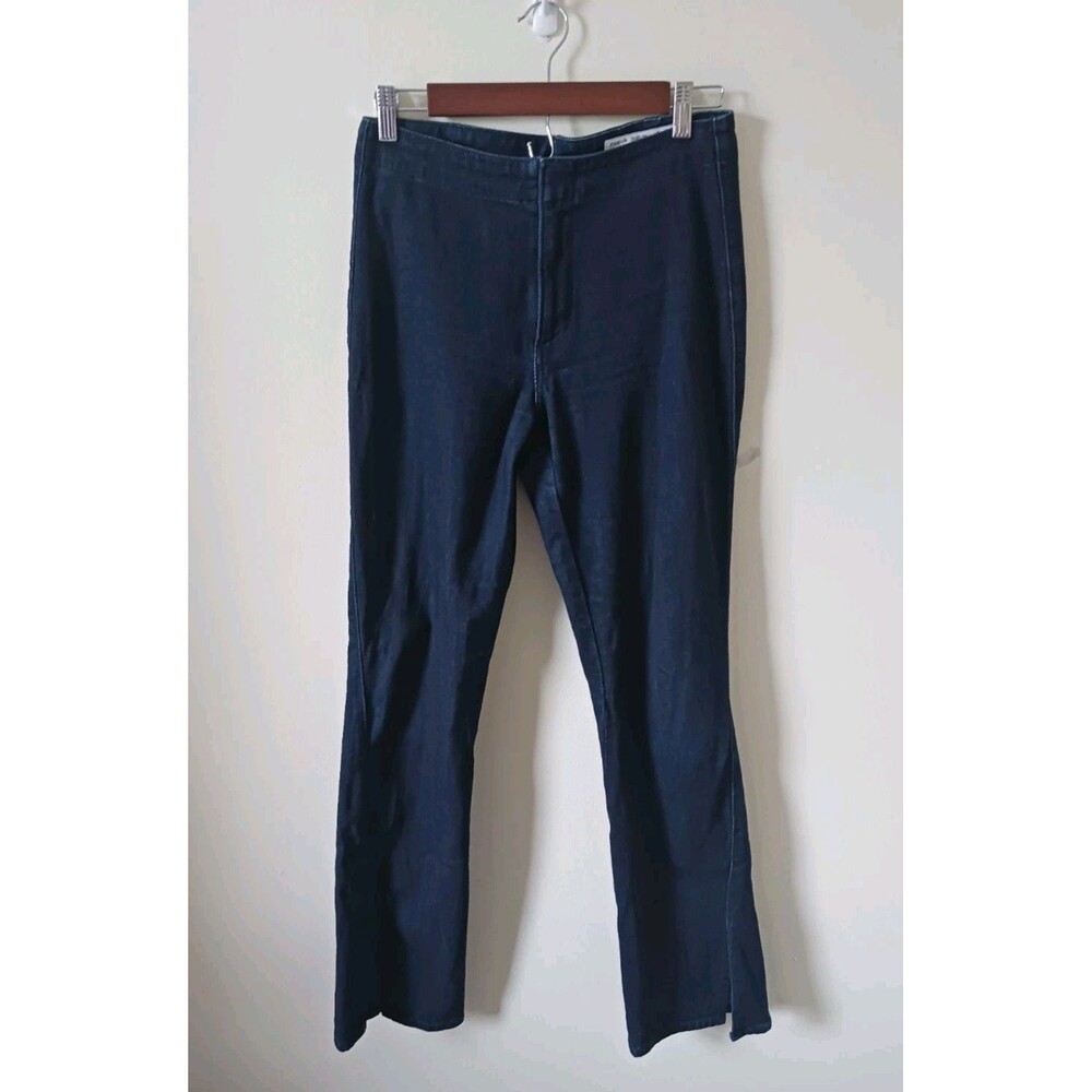 Rag & Bone Peyton Bootcut Jeans Women 27 Blue High Rise Side Slit Stretch Denim